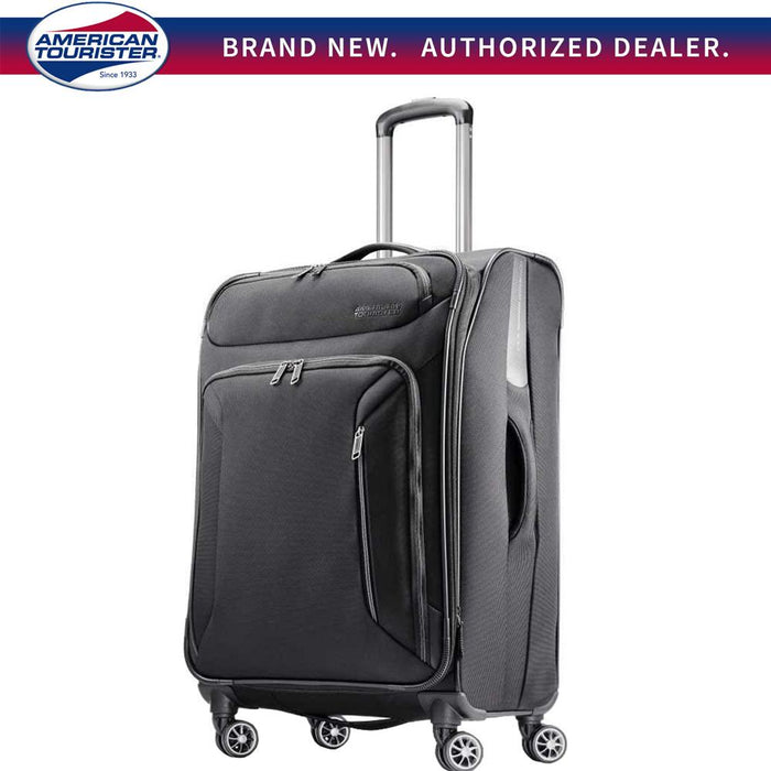 American Tourister 28" Zoom Spinner Expandable Suitcase Luggage with Dual Spinner Wheels, Black