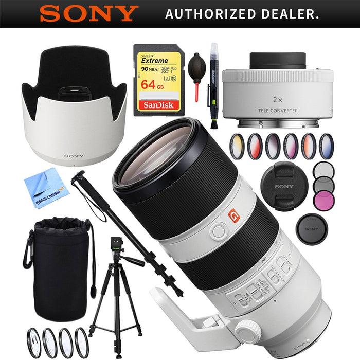 Sony FE 70-200mm F2.8GM OSS E-Mount Lens SEL70200GM with Sony Teleconverter Lens Kit