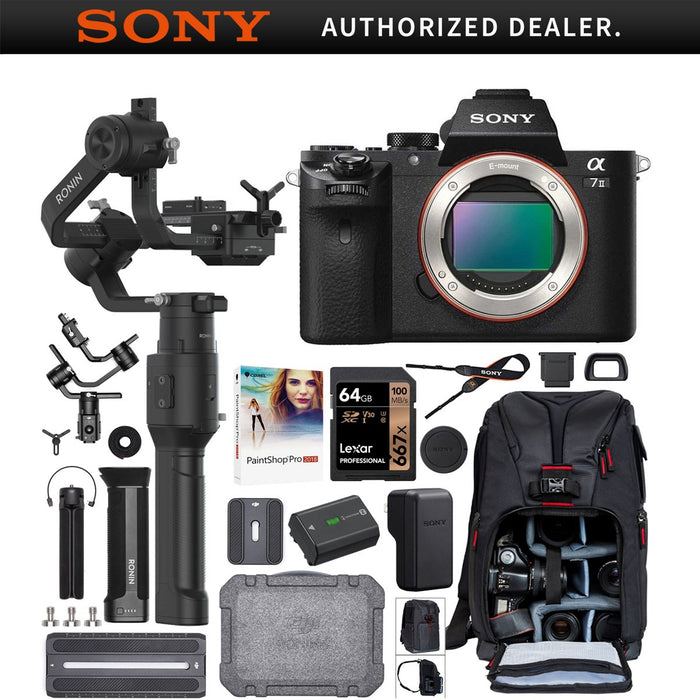 Sony a7 II Mirrorless Camera ILCE-7M2 + DJI Ronin-S Essentials Filmmaker's Kit