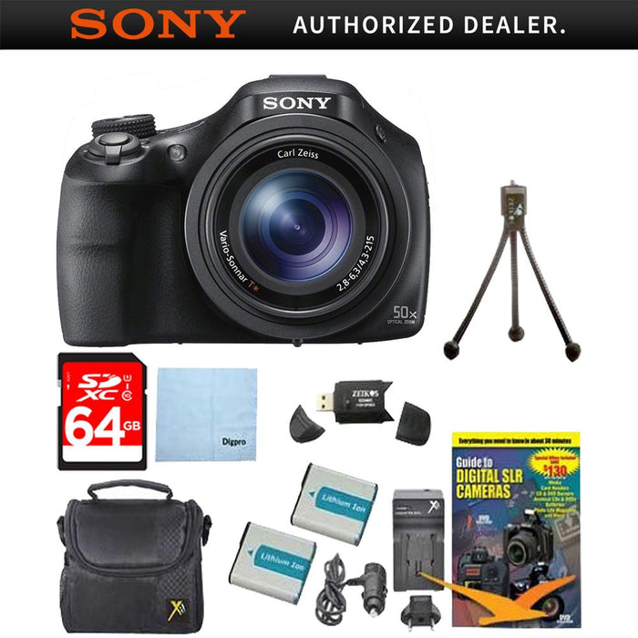 Sony DSC-HX400V/B 50x Optical Zoom 4K Stills Digital Camera Kit