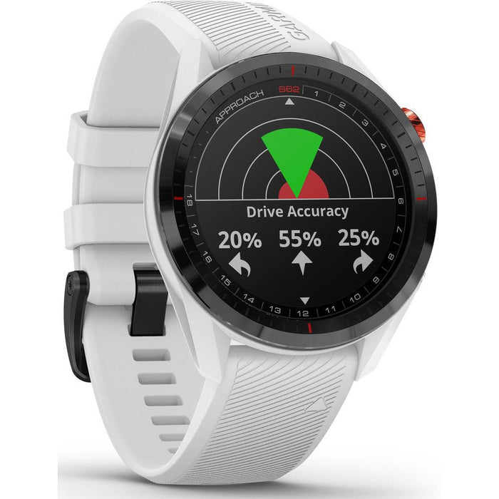 Garmin Approach S62 Black Ceramic Bezel w/ White Silicone GPS Golf Watch (010-02200-01)