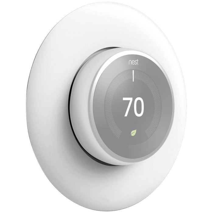 Google Nest Learning Thermostat( 3rd Gen, Polished Steel) + Thermostat Wall Plate Cover