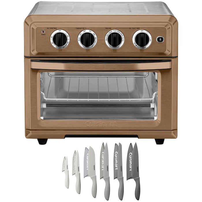 Cuisinart TOA-60C Convection Toaster Oven Air Fryer, Copper +12pc Gray Knife Set