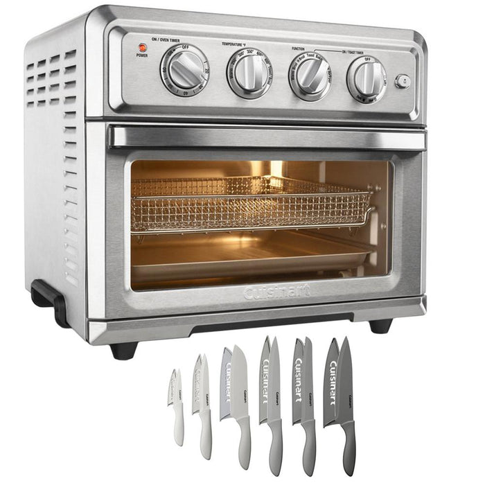 Cuisinart TOA-60 Convection Toaster Oven Air Fryer (Refurbished) + 12-Piece Gray Knife Set