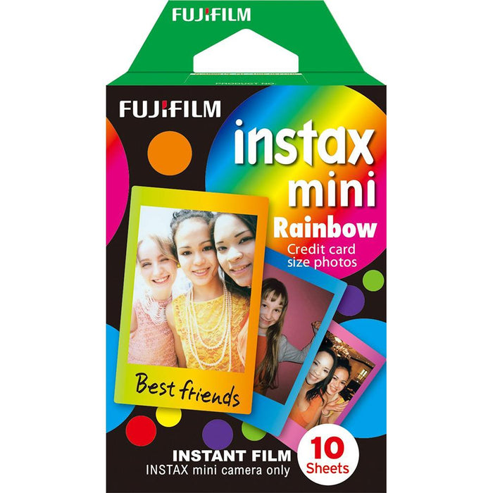 Fujifilm INSTAX MINI Rainbow Instant Film, 20 Pack w/ Deco Gear Accessories Bundle