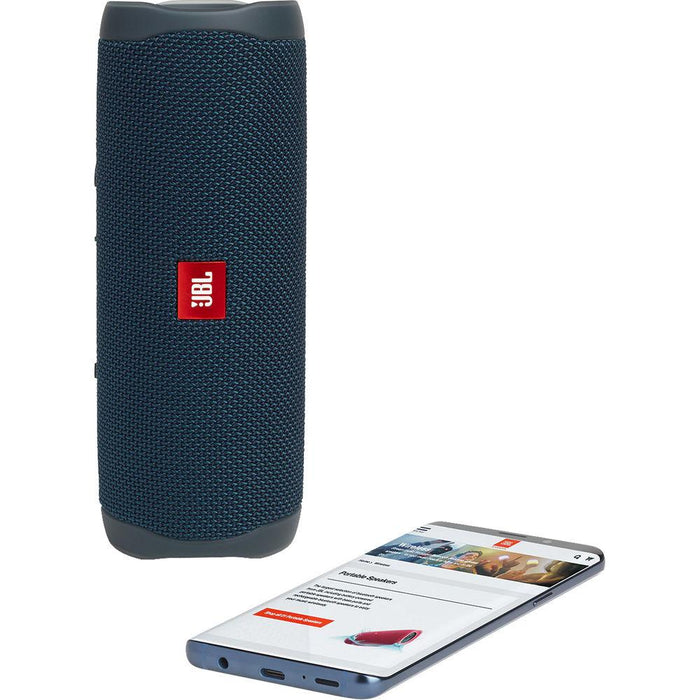 JBL Flip 5 Portable Bluetooth Speaker (Blue) with Deco Gear Power Bank Bundle