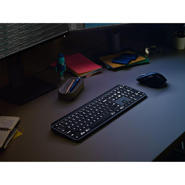 Logitech MX Keys Wireless Illuminated Keyboard w/ Wrist & Mouse Pads