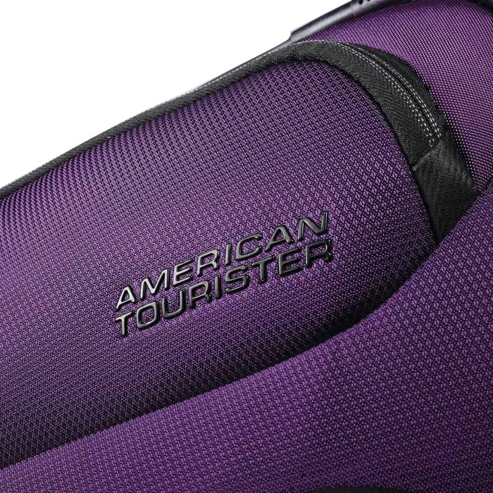 American Tourister 21" Zoom Expandable Softside Luggage with Dual Spinner Wheels, Purple - Open Box
