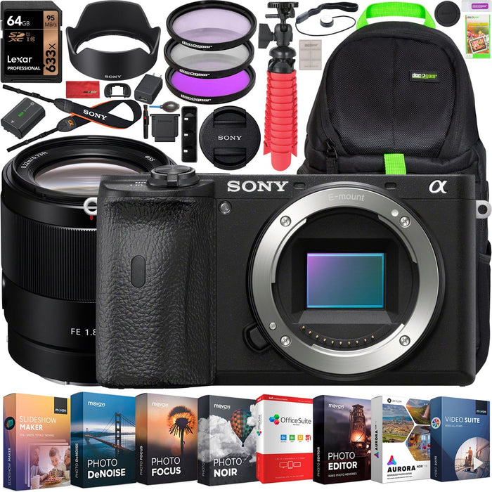 Sony a6600 Mirrorless Camera Body + FE 35mm F1.8 Prime Lens Kit SEL35F18F Bundle