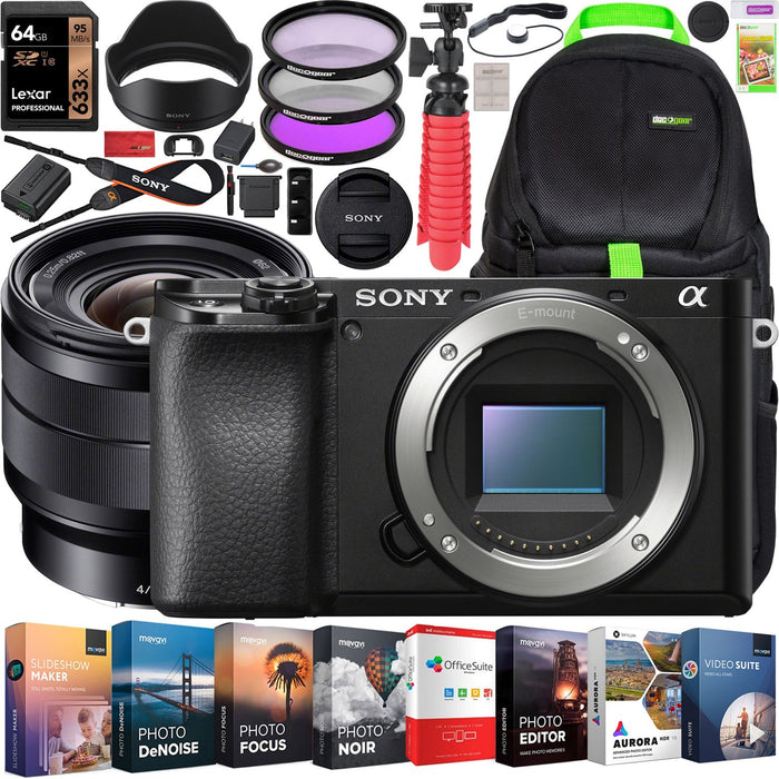 Sony a6100 Mirrorless Camera Body + 10-18mm F4 OSS Lens Kit SEL1018 Bundle