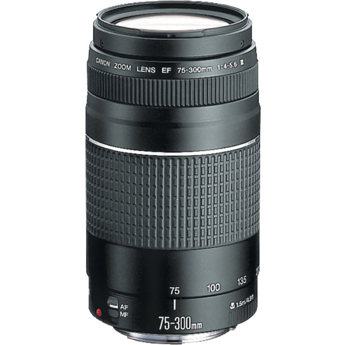 Canon Essential Two Lens Kit 50mm F1.8 STM + 75-300mm F4-5.6 for EF DSLR Camera Bundle