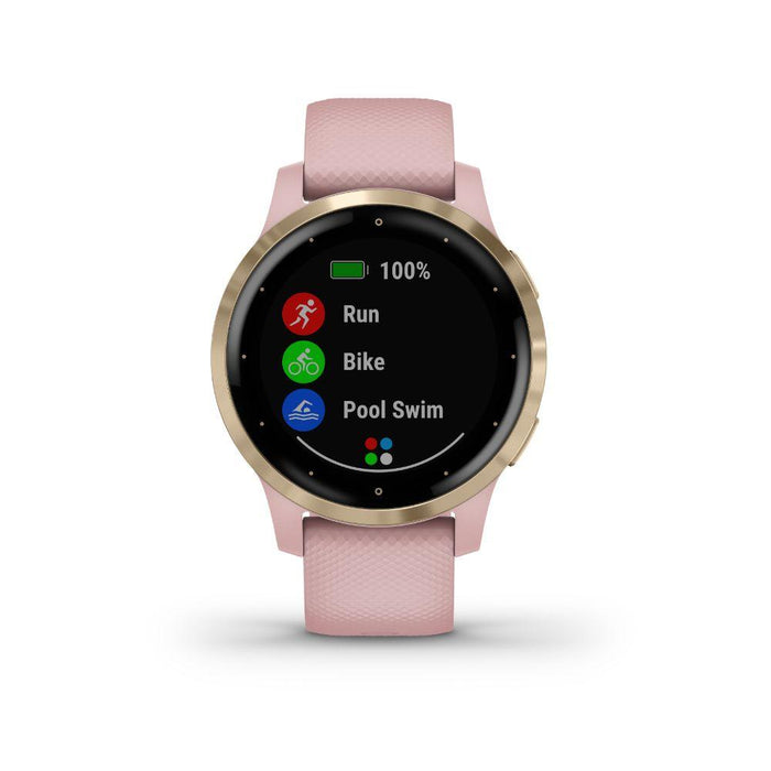 Garmin Vivoactive 4S GPS Smartwatch w/ Fitness Music Dust Rose/Gold + Extended Warranty