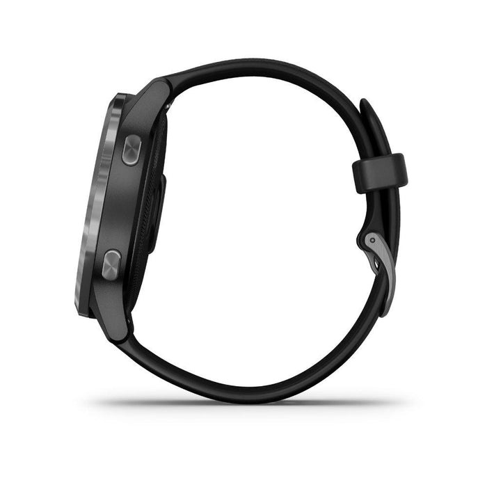 Garmin Vivoactive 4 Smartwatch (Black/Stainless) w/ Wireless Earbud Bundle