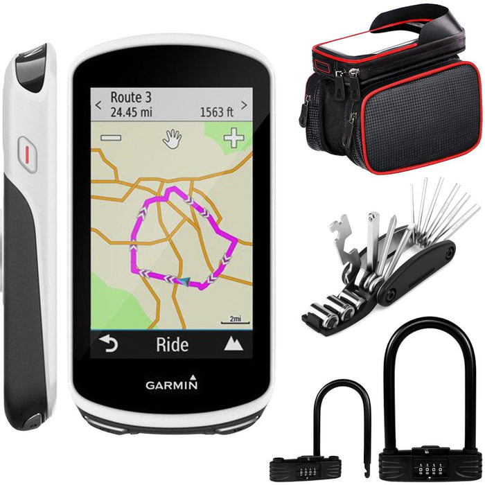 Garmin Edge 1030 GPS Bicycle Computer (010-01758-00) with Deco Gear Bike Bundle