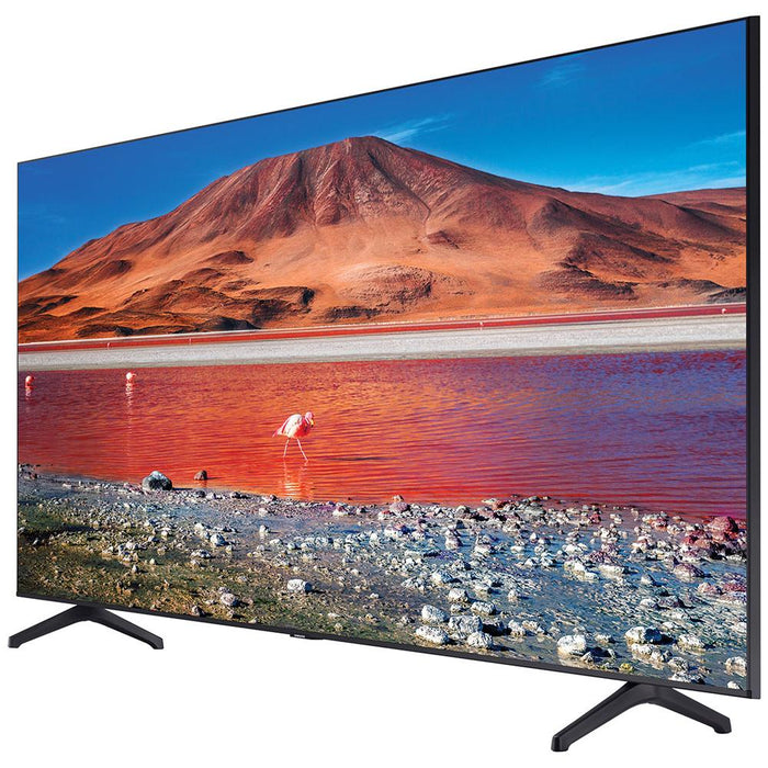 Samsung UN75TU7000 75" 4K Ultra HD Smart LED TV (2020) with Deco Gear Soundbar Bundle