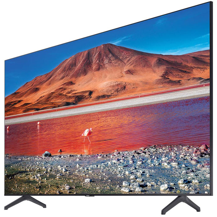 Samsung UN75TU7000 75" 4K Ultra HD Smart LED TV (2020) with Deco Gear Soundbar Bundle