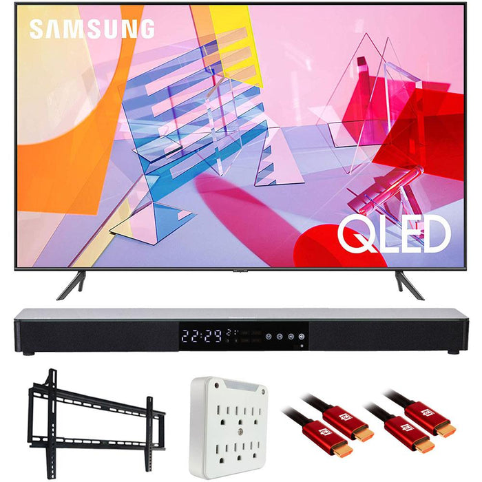 Samsung QN65Q60TA 65" Q60T QLED 4K UHD Smart TV (2020) with Deco Gear Soundbar Bundle