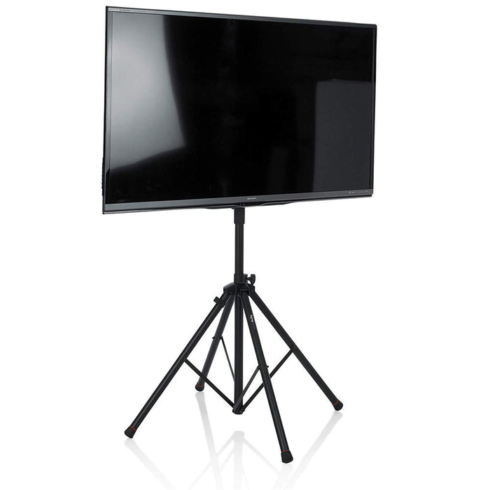 Gator Adjustable Quadpod TV Monitor Stand 65" w/ Gator Dual Screen TV Case 27-32"