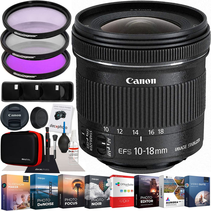 Canon EF-S 10-18mm f/4.5-5.6 IS STM Lens Kit For EF DSLR Digital SLR Camera Bundle