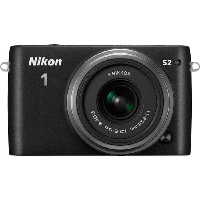 Nikon 1 S2 Mirrorless 14.2MP Digital Camera with 11-27.5mm Lens - Black - (Renewed)