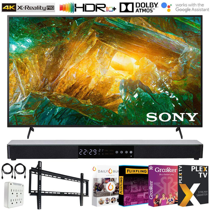 Sony 65" X800H 4K UHD LED Smart TV (2020 Model) w/ Deco Gear Sound Bar Bundle