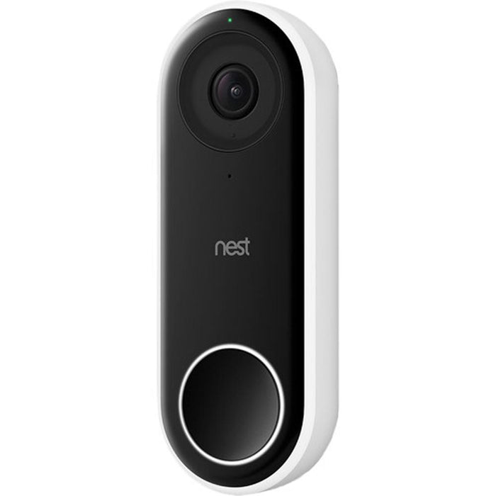 Google Nest Hello Smart WiFi Video Doorbell and Outdoor Security Camera, White NC2100ES