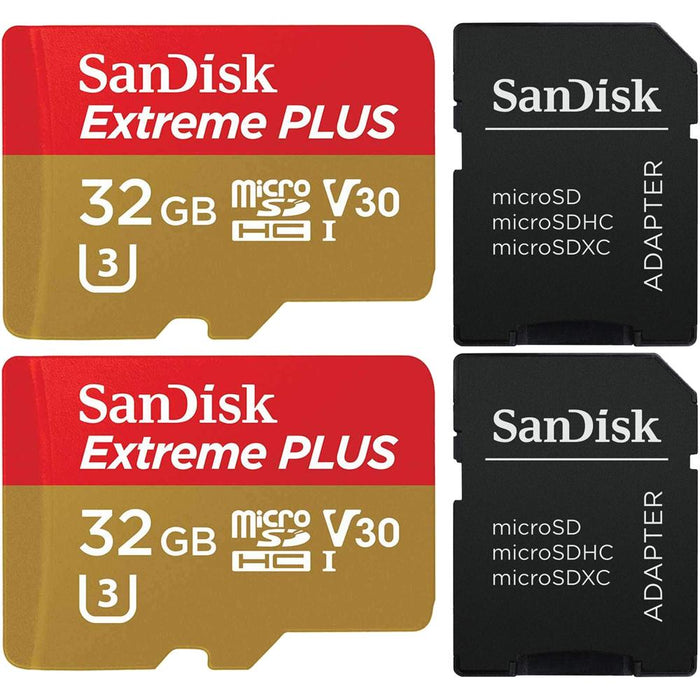 Sandisk 2-Pack 32GB Extreme Plus MicroSDHC Memory Card (Economy Packaging)