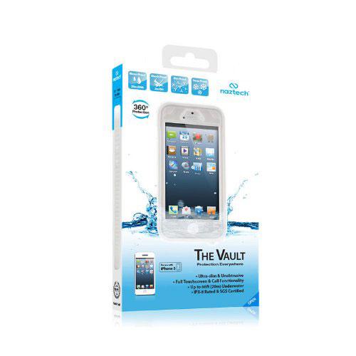 NAZTECH Vault Waterproof Cover for iPhone SE, 5 and 5s - White