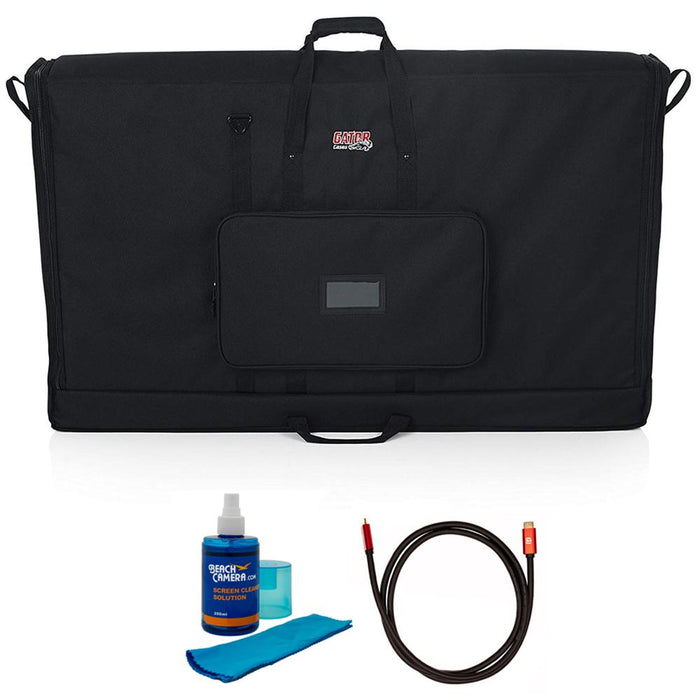 Gator Padded Nylon Carry Tote Bag for Transporting LCD 60" + Cleaner and Cable