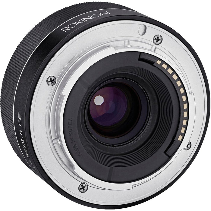 Rokinon IO35AF-E 35-35mm f/2.8 Compact Wide Angle Lens for Sony E Mount, Black - Renewed