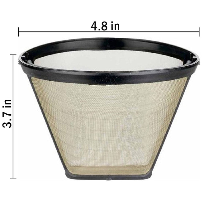 Deco Essentials GoldTone Reusable Woven Mesh Filter Basket for 10-12 Cup Coffee Makers