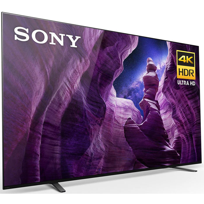 Sony 55-inch A8H 4K UHD OLED Smart TV (2020 Model) w/ 60W Sound Bar Bundle