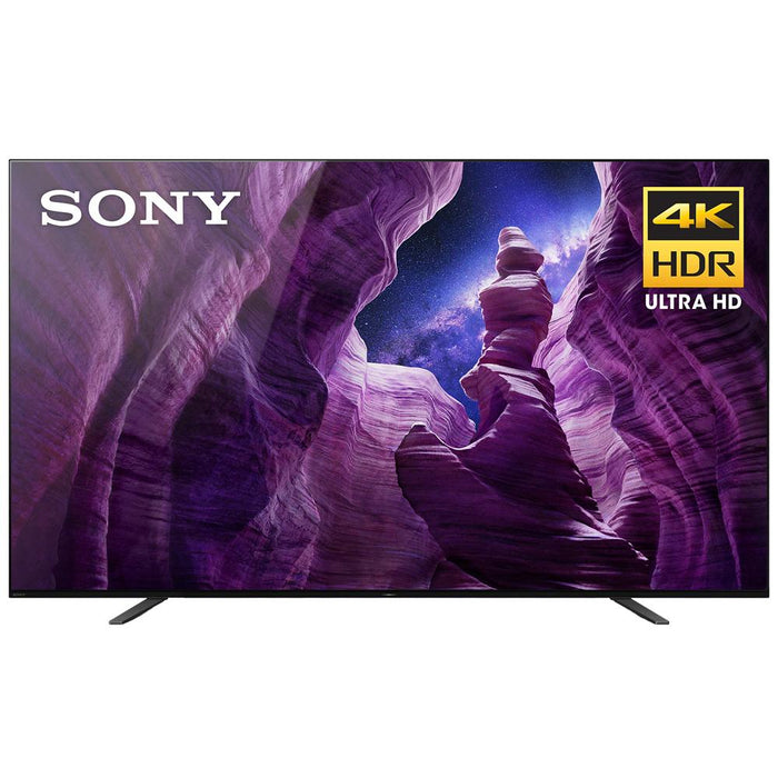 Sony 65-inch A8H 4K UHD OLED Smart TV (2020 Model) w/ 60W Sound Bar Bundle