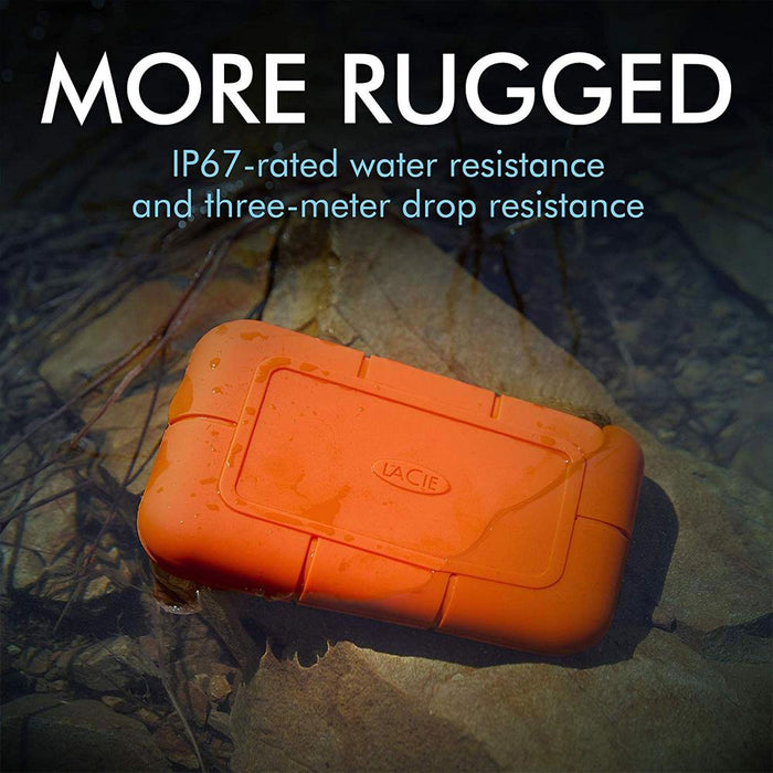 LaCie Rugged 500GB Solid State Drive USB + Hard Case and USB Cable
