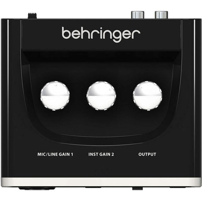 Behringer U-PHORIA UM2 Audiophile 2x2 USB Audio Interface + Cables Bundle