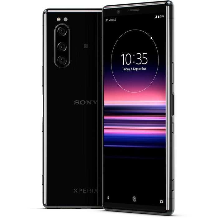 Sony XPERIA 5 with 128GB Memory Cell Phone Unlocked Black + 128 GB Memory Card