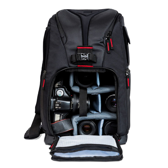 Deco Gear Camera Sling Backpack with Vivitar Camera Stabilizer and 3-Pack Neck Straps