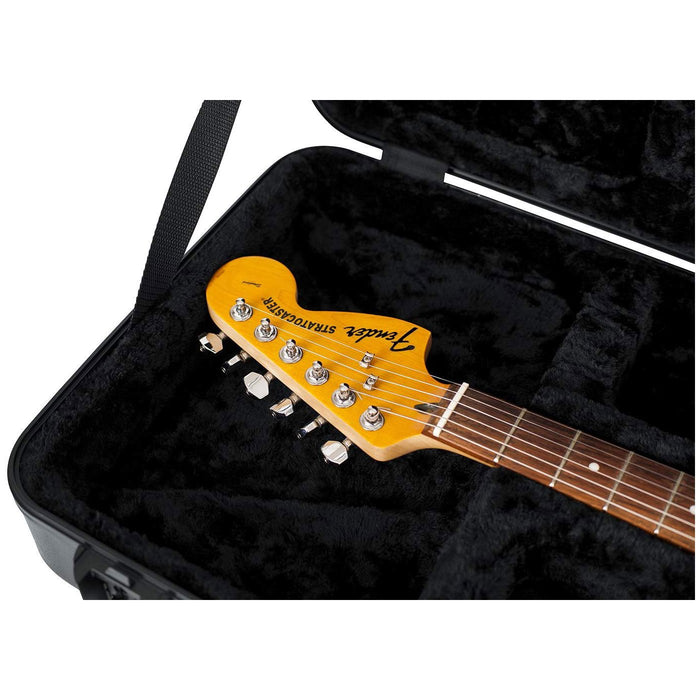 Gator TSA Guitar Series Electric Guitar Case with MS12-BLK 2" Suede Guitar Strap