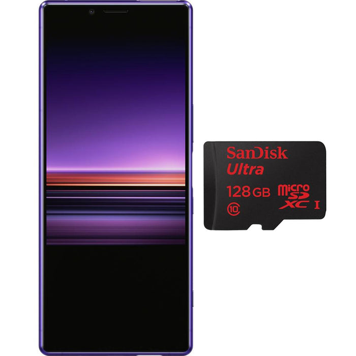 Sony Xperia 1 Unlocked Smartphone 128GB Purple with 128 GB Memory Card
