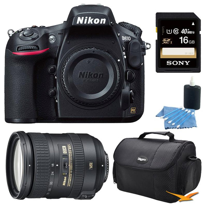 Nikon D810 36.3MP 1080p HD DSLR Camera and AF-S DX NIKKOR 18-200mm Lens Kit