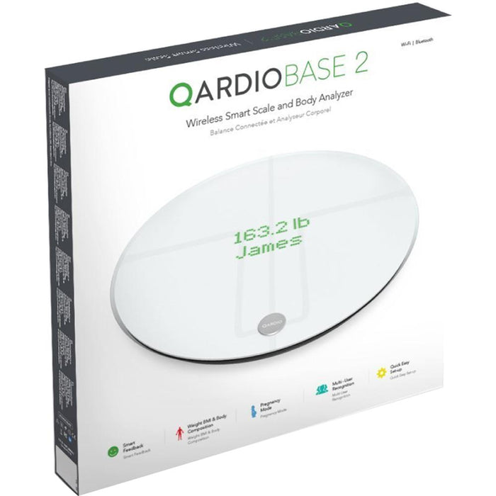 Qardio Base 2 Wireless Smart Scale and Body Analyzer - White - (B200IAW) - OPEN BOX