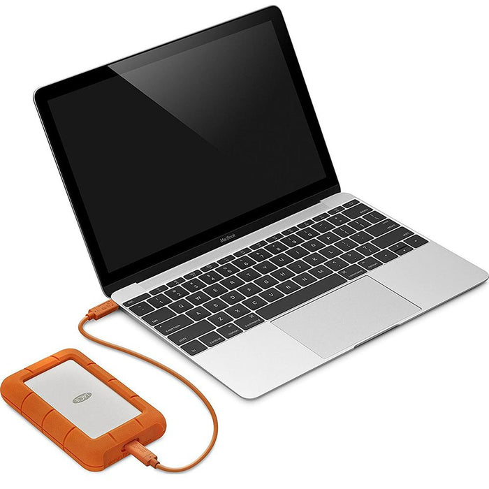 LaCie 2TB Rugged USB-C and USB 3.0 External Hard Drive - OPEN BOX