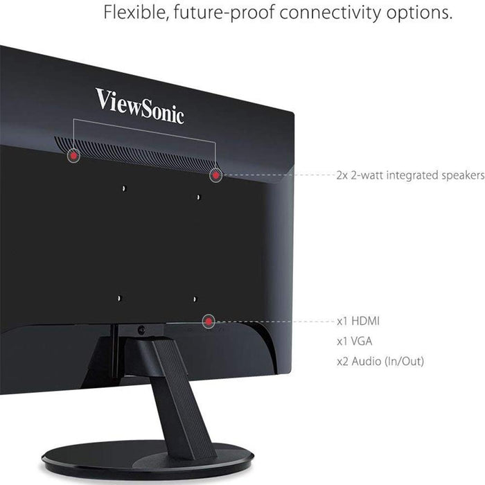 ViewSonic 22-inch Monitor Full HD IPS for Office Applications w/ Accessories Bundle