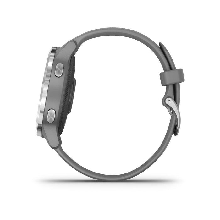 Garmin Vivoactive 4S Smartwatch (Powder Gray/Stainless) +Wireless Earbuds Bundle