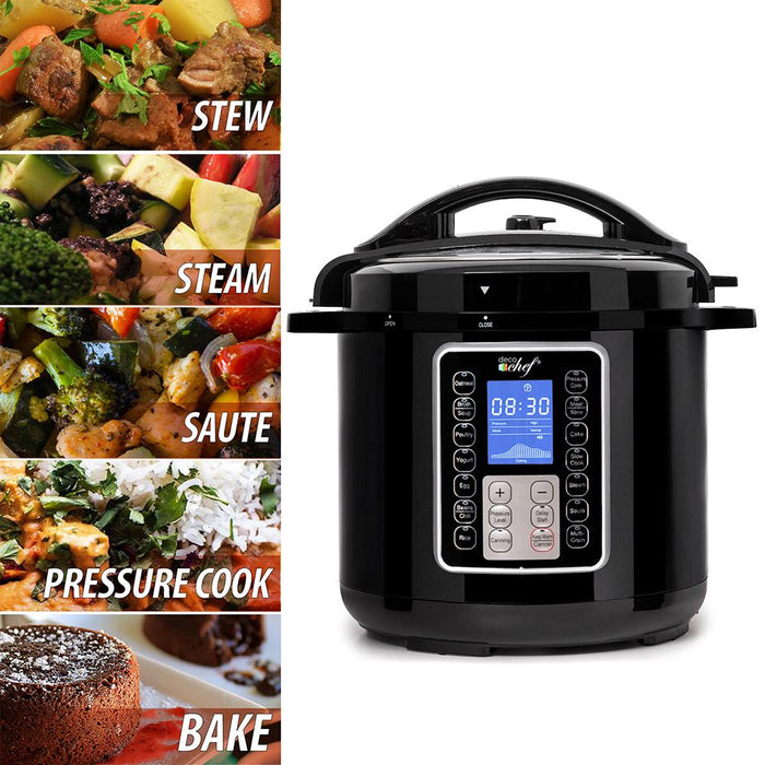Deco Chef 8 QT 10-in-1 Pressure, Slow Cooker Multi-Mode Cooking w/ Accessories - OPEN BOX