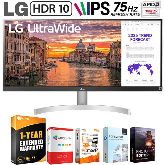 LG 29" UltraWide Full HD 2560x1080 21:9 IPS LED Monitor w/ HDR 10 + Warranty Bundle