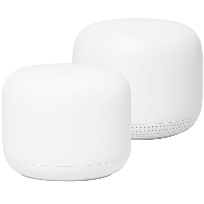 Google Nest Wifi Router Dual Band Mesh System AC2200 + Access Point 2-Pack GA00822 Snow