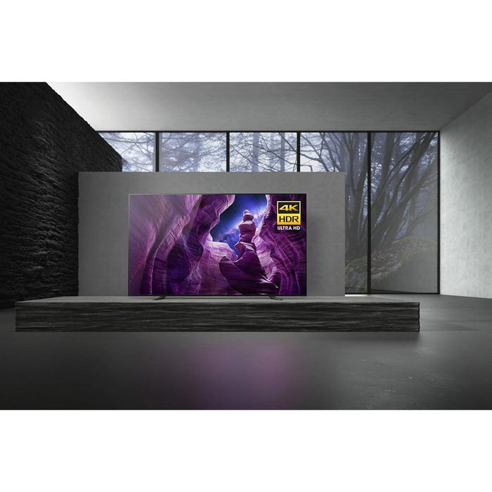 Sony XBR65A8H 65" A8H 4K UHD OLED Smart TV (2020) with Deco Gear Home Theater Bundle