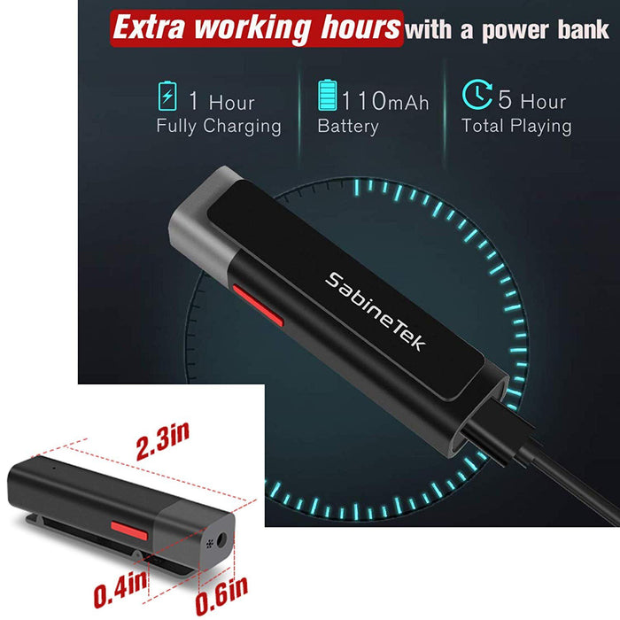 Sabinetek SmartMike+ w/ SMike+ App Bluetooth Microphone + Power Bank 8000 mAh