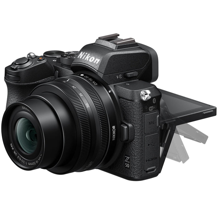Nikon Z50 Mirrorless Camera 4K Z DX with 16-50mm VR Lens Kit Extended Warranty Bundle